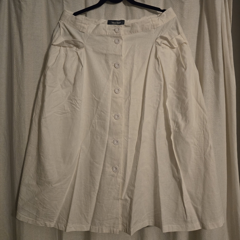 ModCloth White Skirt, 14